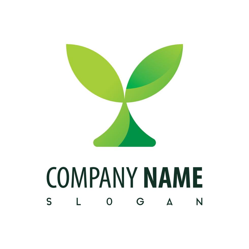 logotipo de la planta, símbolo de la empresa en crecimiento vector