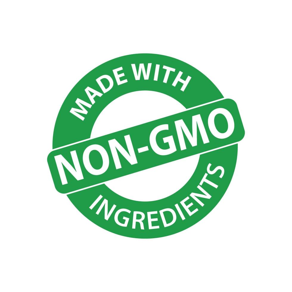 Non GMO percent guarantee stamp vector