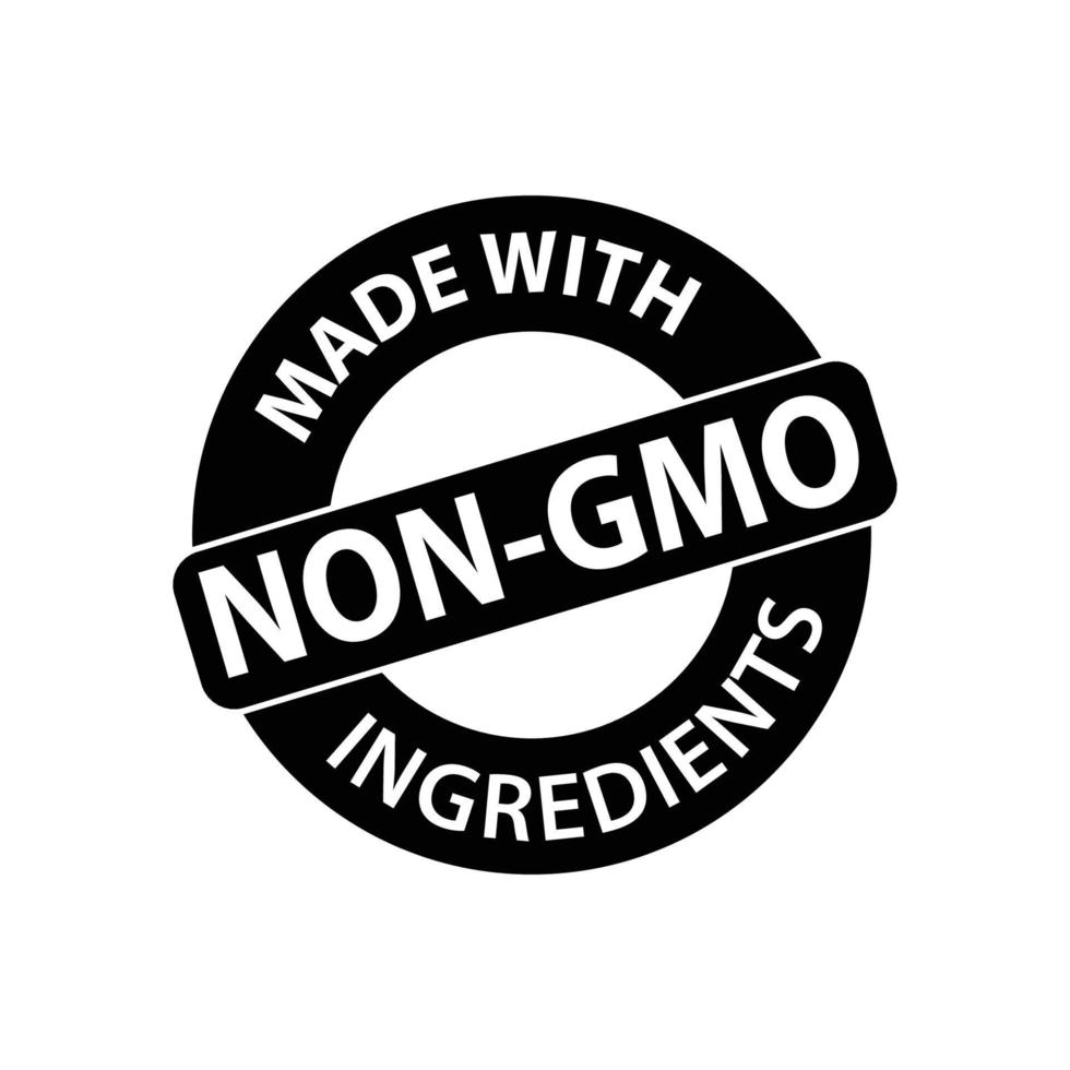 Non GMO percent guarantee stamp vector