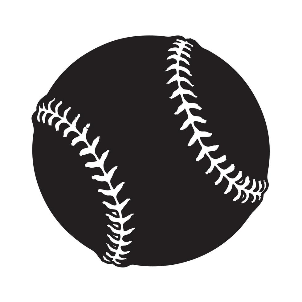 silueta de ilustración de vector de pelota de béisbol
