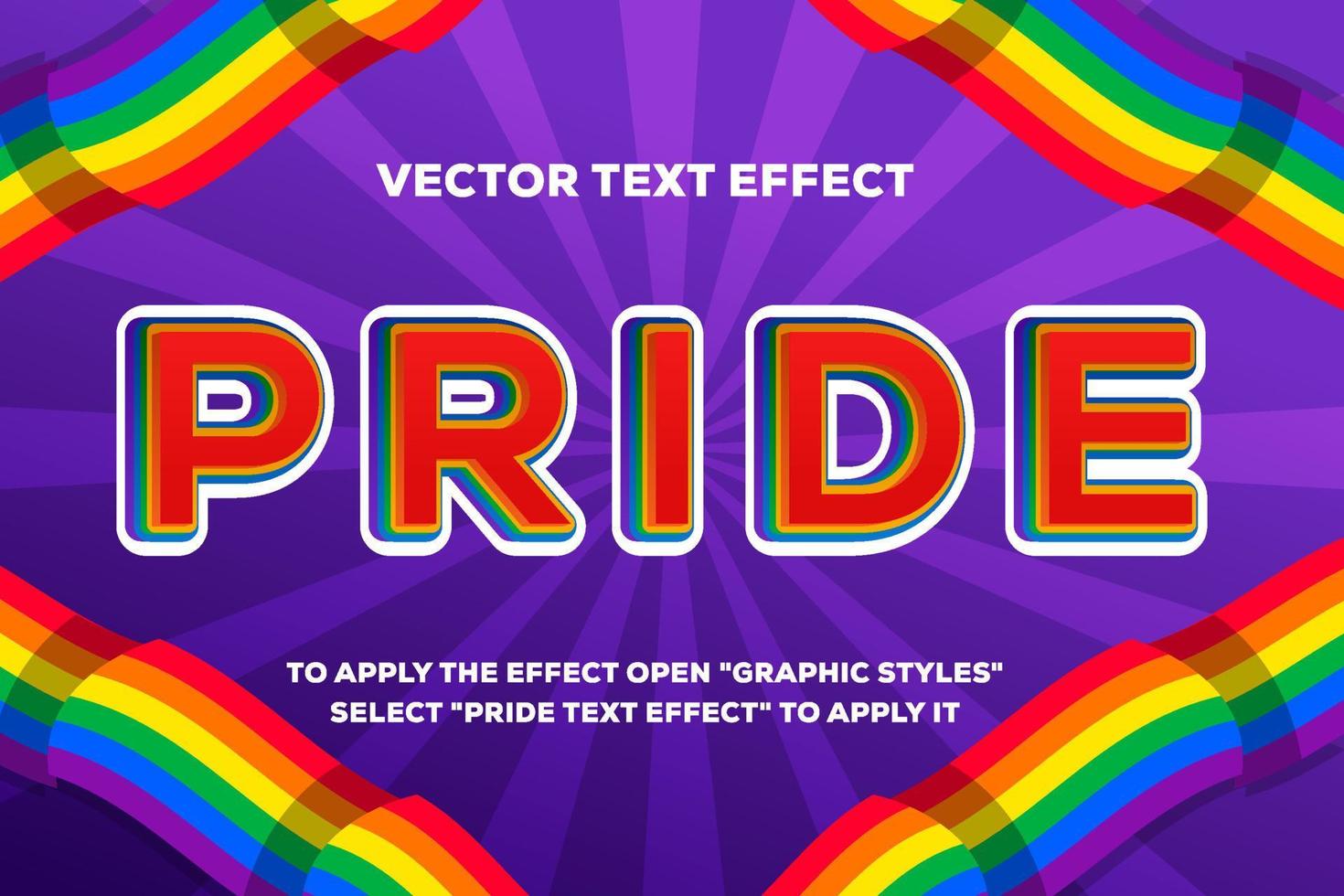 efecto de texto de orgullo totalmente editable vector