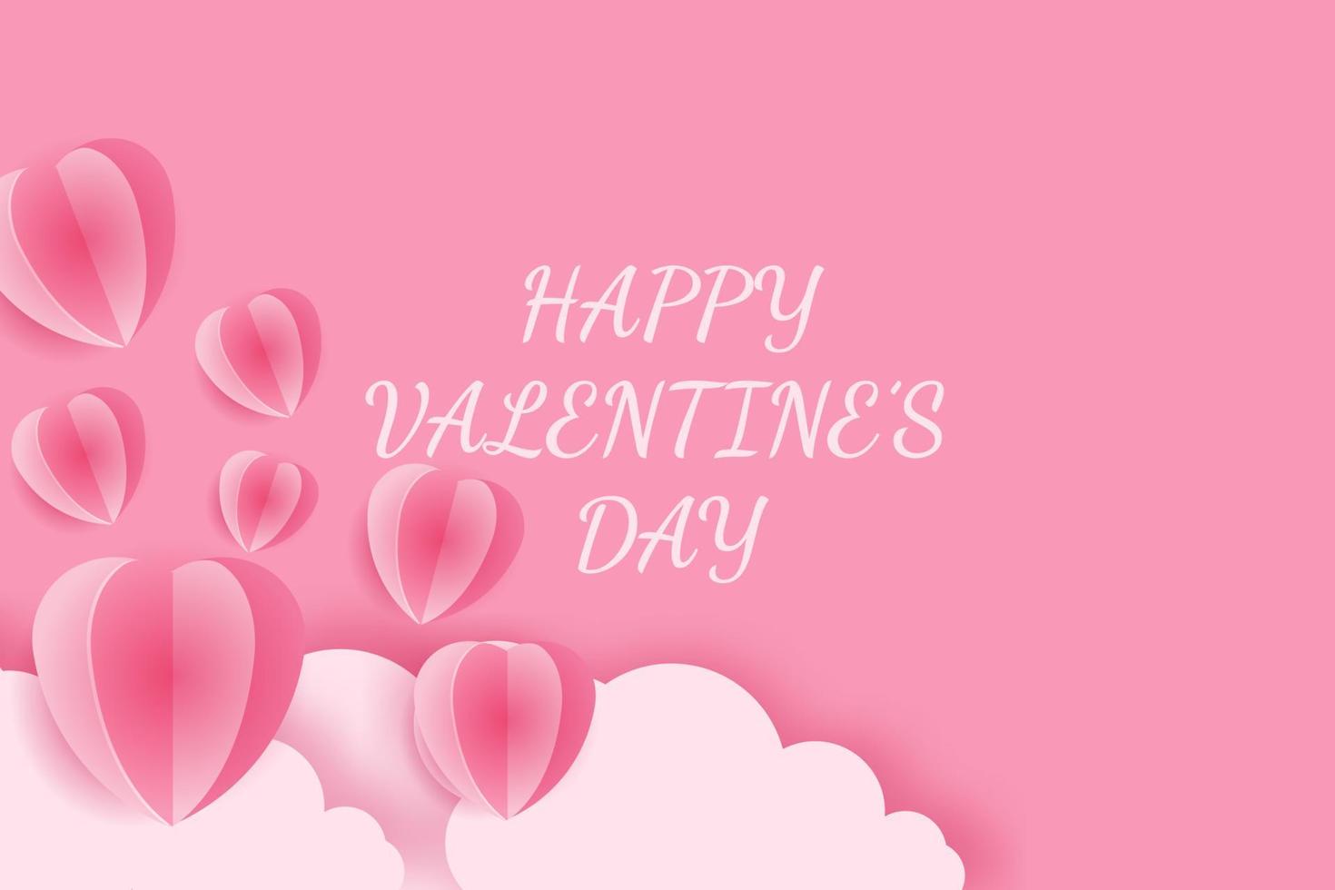 nube y corazón día de san valentín fondo vector premium