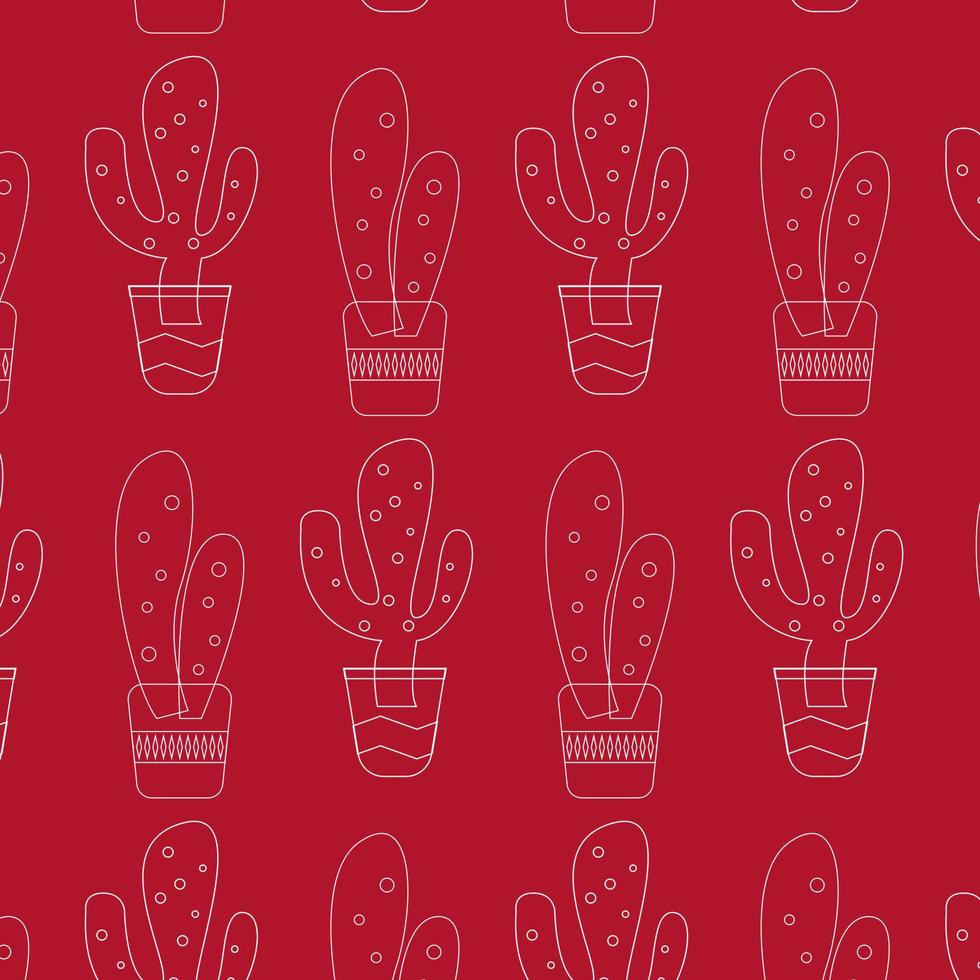 Seamless pattern Cactus Cinco De Mayo vector