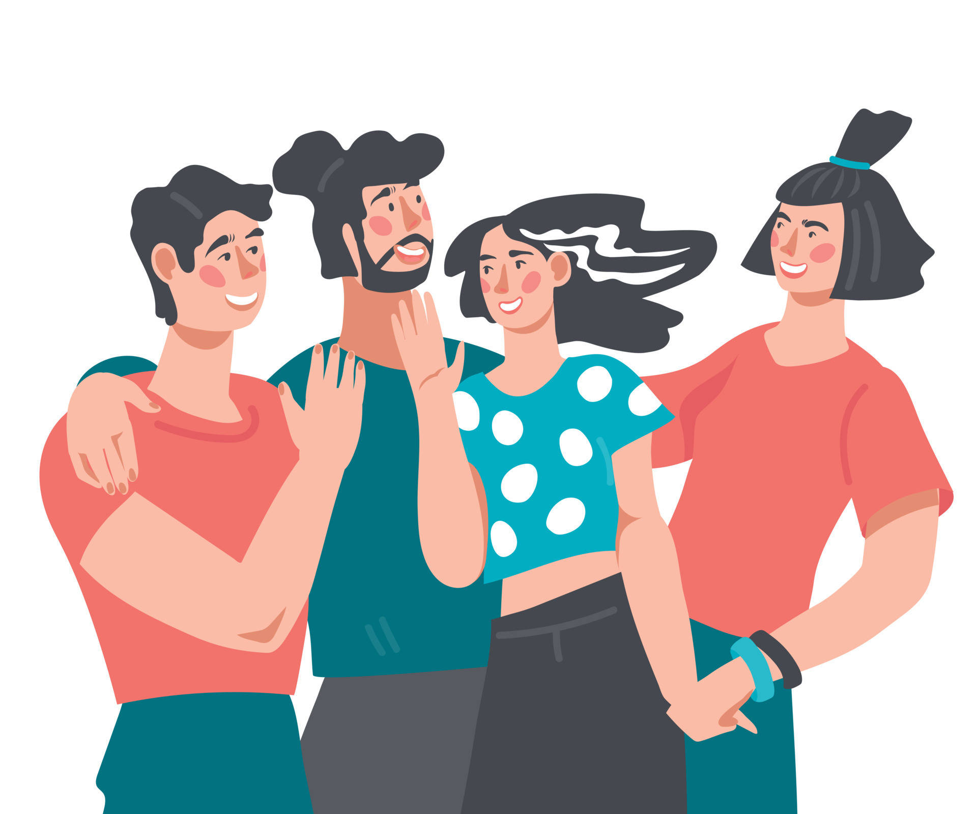 Group of smiling friends holding hands and embracing. People, young men and women cartoon characters. Friendship and social relationships concept. Flat vector illustration isolated. 7535009 Vector Art at Vecteezy Group of smiling friends holding hands and embracing. People, young men and women cartoon characters. Friendship and social relationships concept. Flat vector illustration isolated. 7535009 Vector Art at Vecteezy