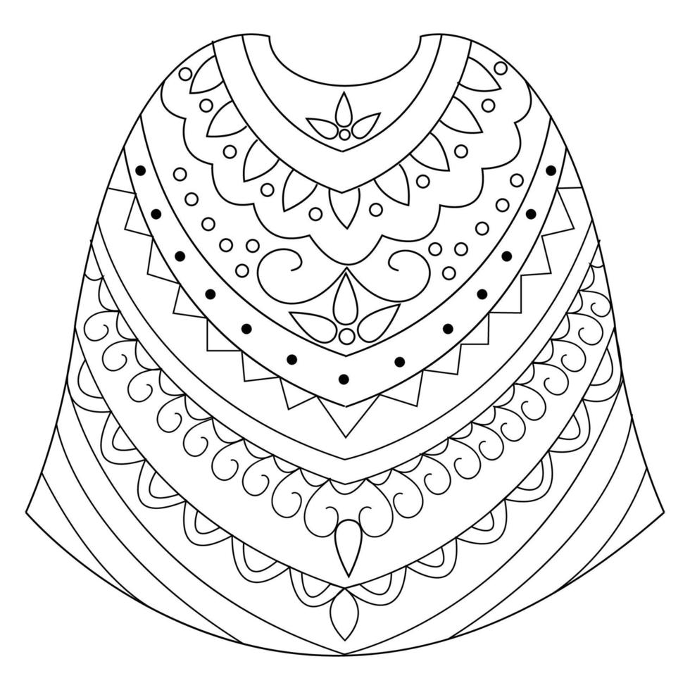 vestido de cinco de mayo para colorear vector