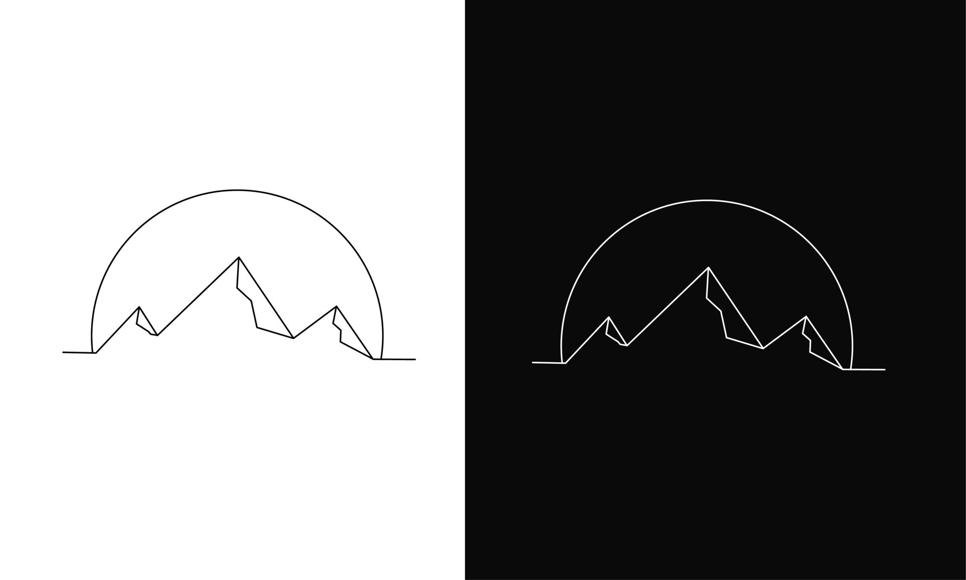 Premium Vector  Minimalist mountain line art landscape outline drawing  vector illustration simple scenery sketch