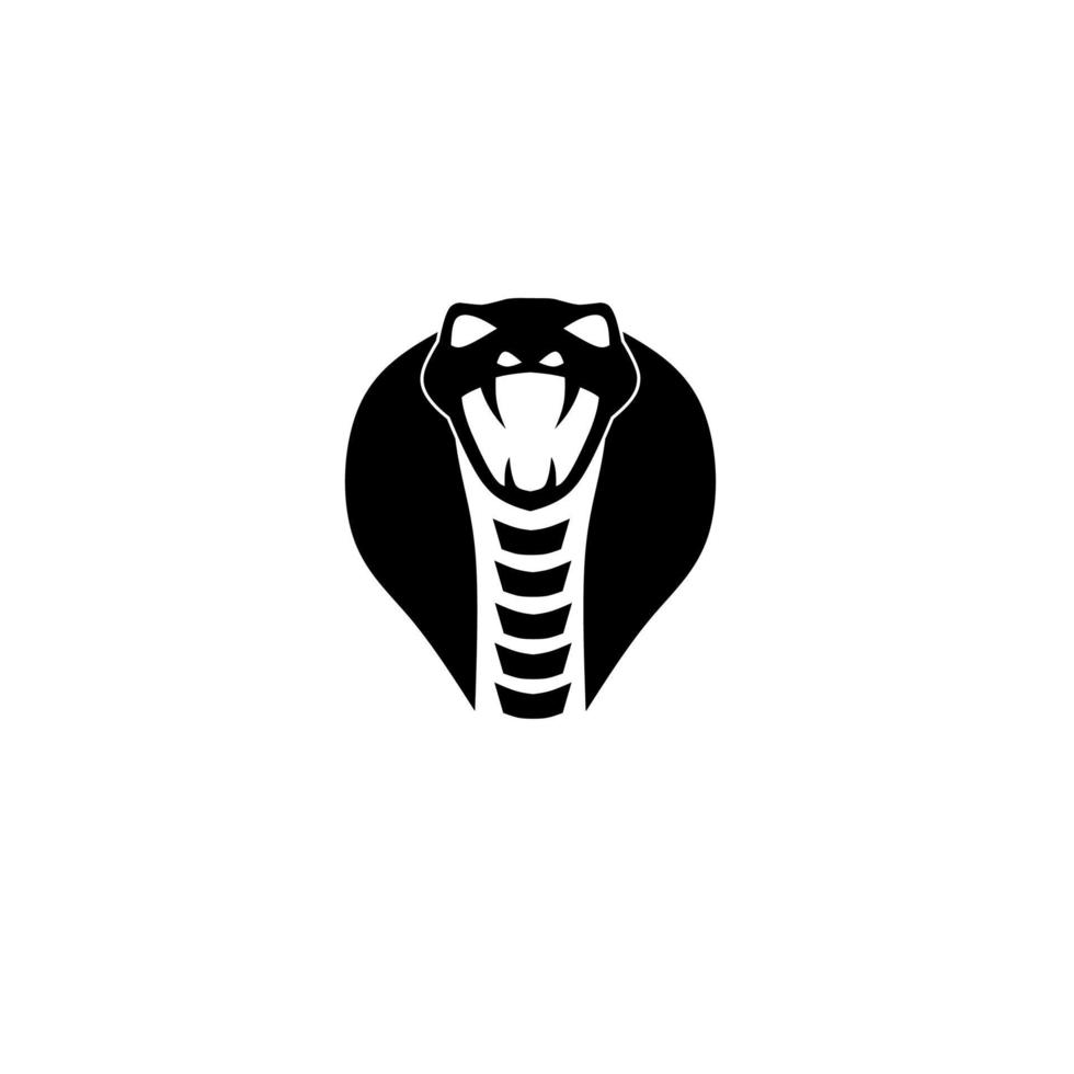 Template logo icon face head cobra snake black color vector