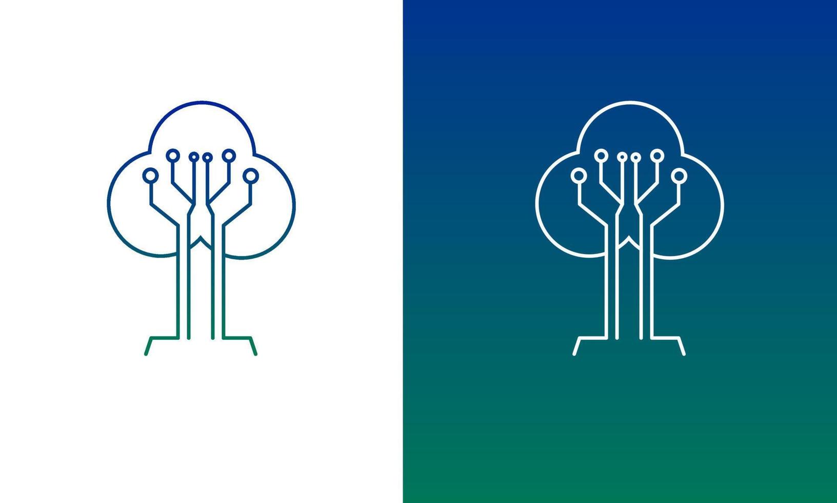 Template logo tree tech vector