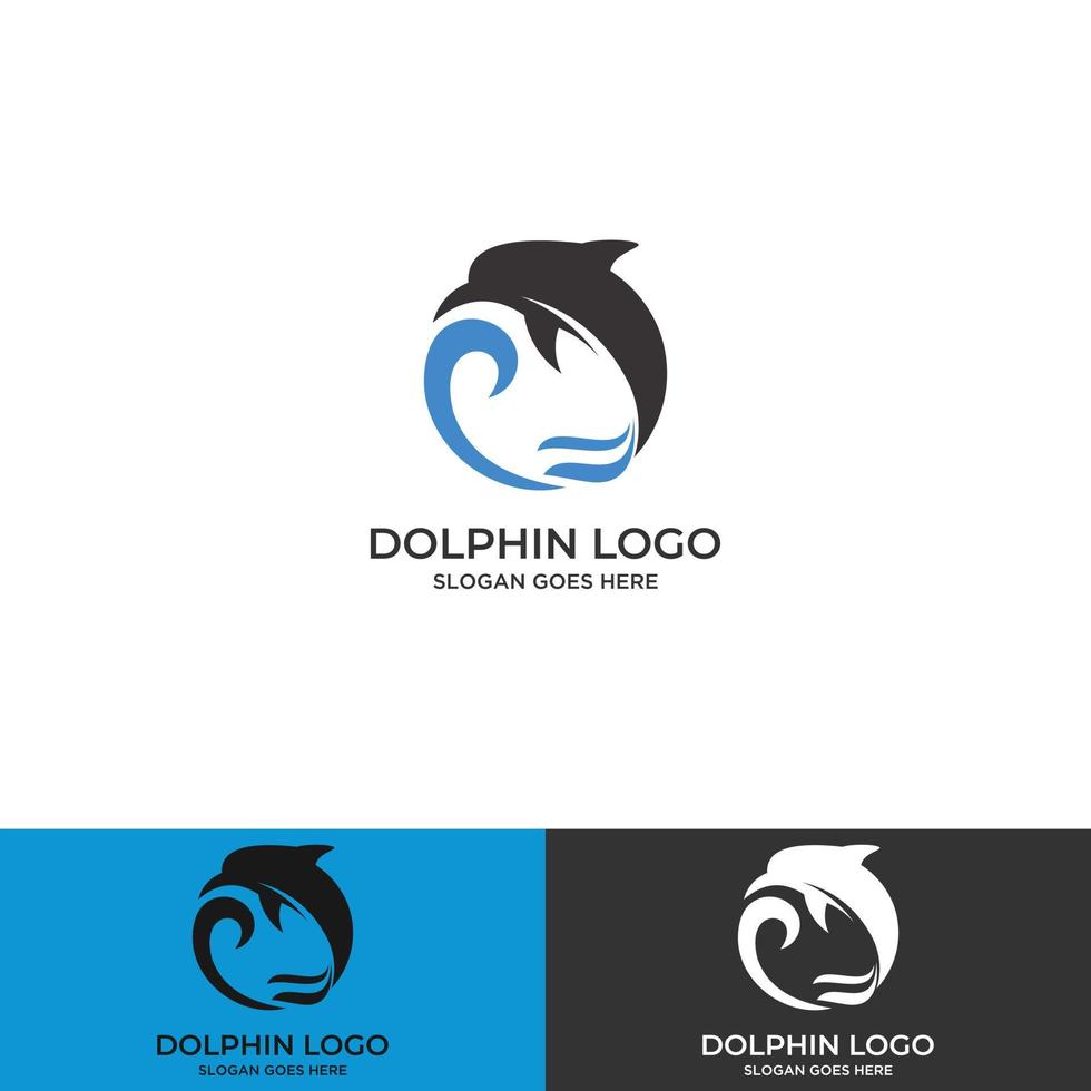 . delfín en la ola. icono de animales de agua. alfabeto abstracto, emblema de fuente. plantilla de diseño de logotipo de vector corporativo de identidad de marca aislada en un fondo blanco