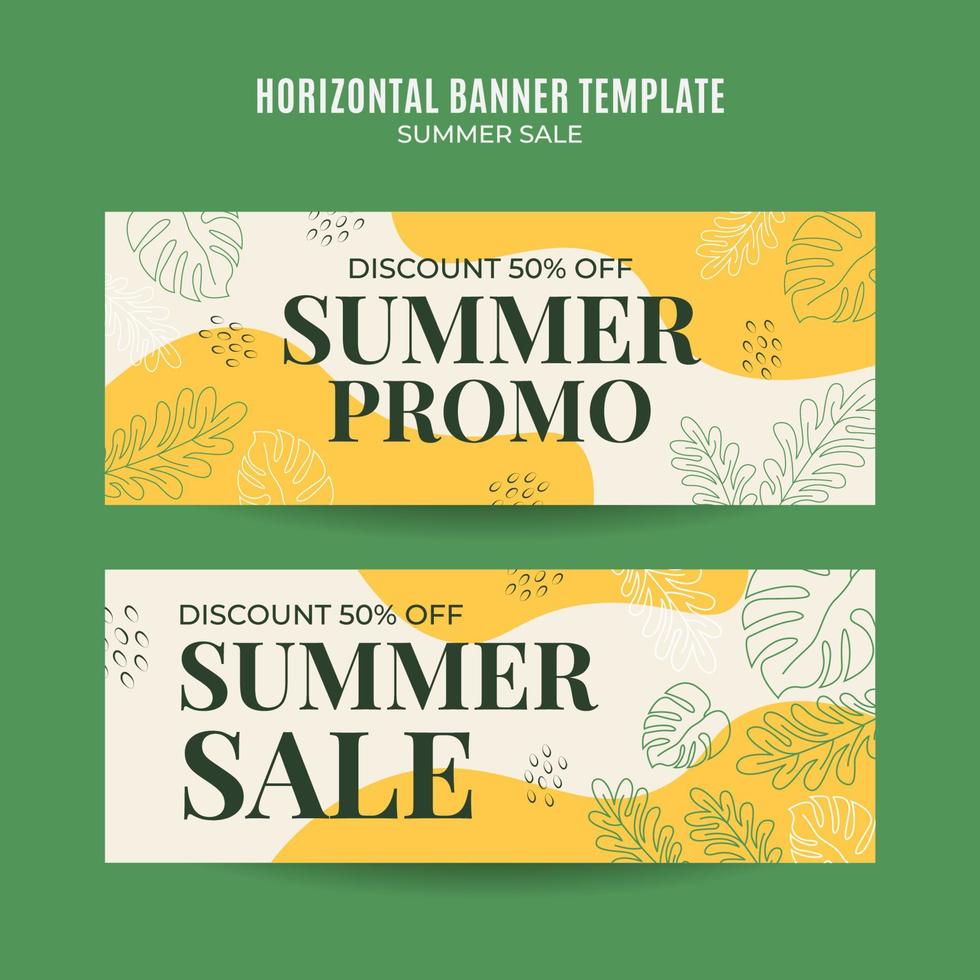 Happy Summer Sale Web Banner for Social Media Horizontal Poster, banner, space area and background vector