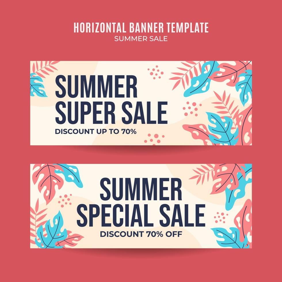 Happy Summer Sale Web Banner for Social Media Horizontal Poster, banner, space area and background vector