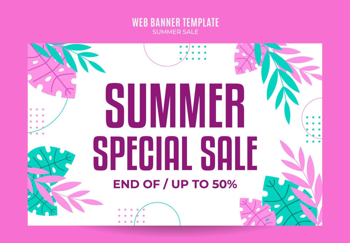 banner web de venta de verano feliz para afiche de medios sociales, banner, área espacial y fondo vector