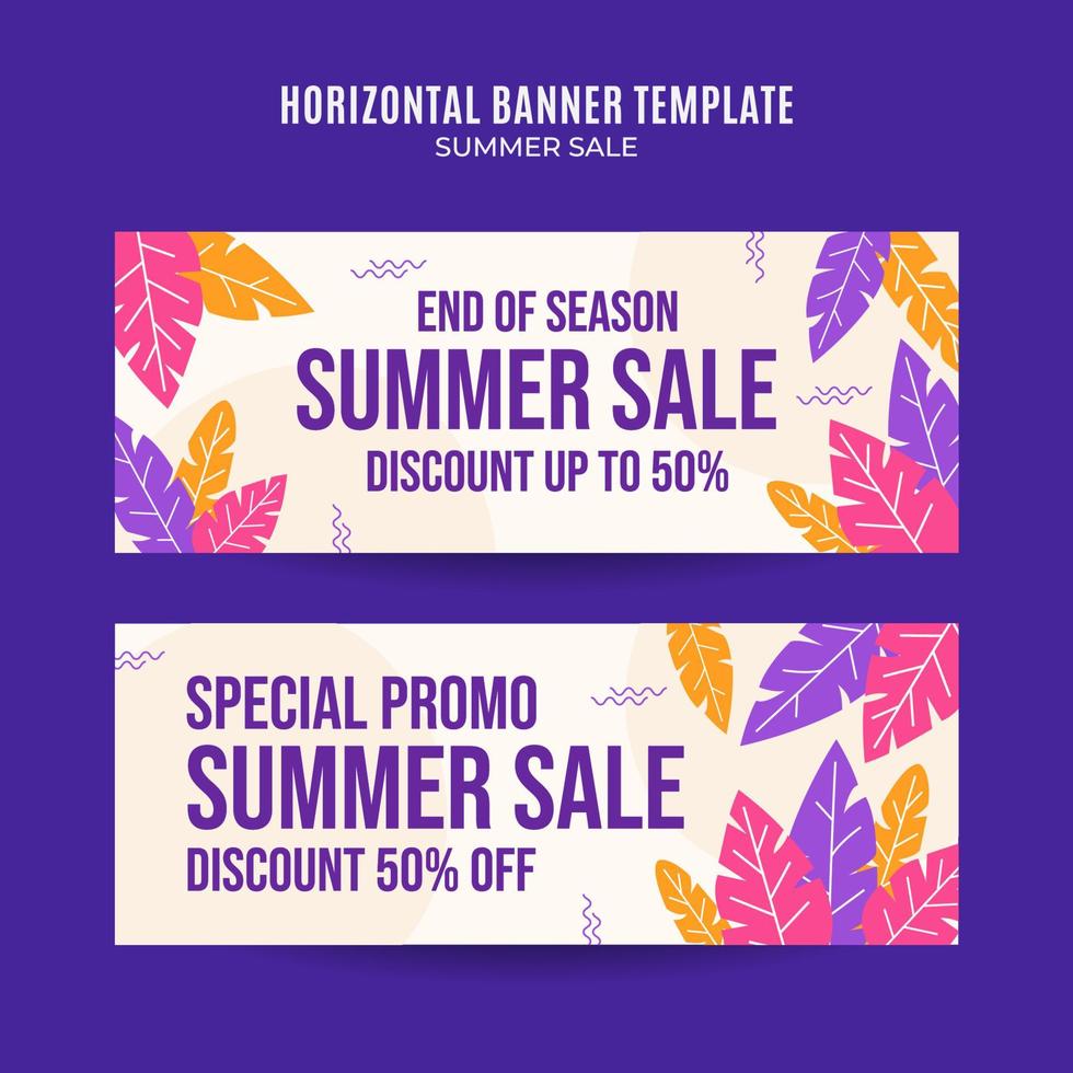 Happy Summer Sale Web Banner for Social Media Horizontal Poster, banner, space area and background vector