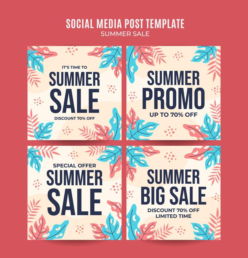 Happy Summer Sale Web Banner for Social Media Square Poster, banner, space area and background vector