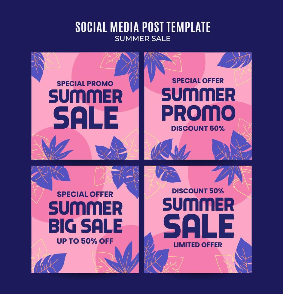 Happy Summer Sale Web Banner for Social Media Square Poster, banner, space area and background vector