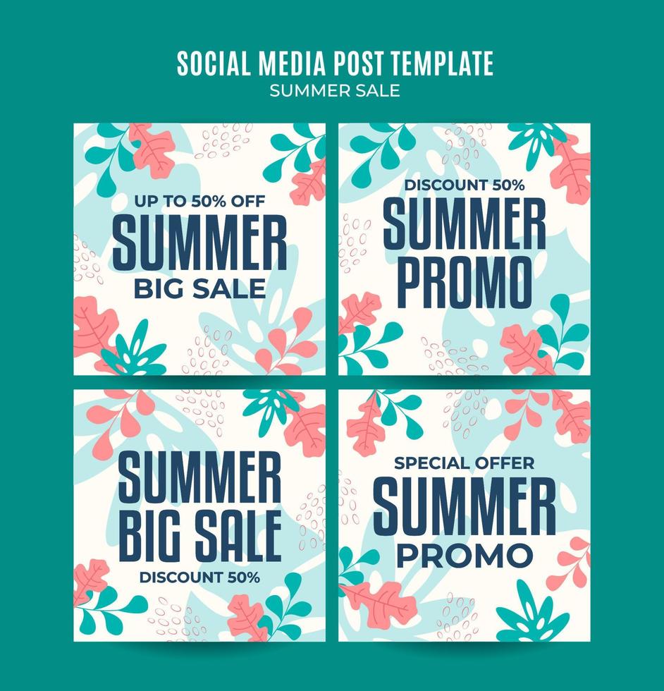 Happy Summer Sale Web Banner for Social Media Square Poster, banner, space area and background vector