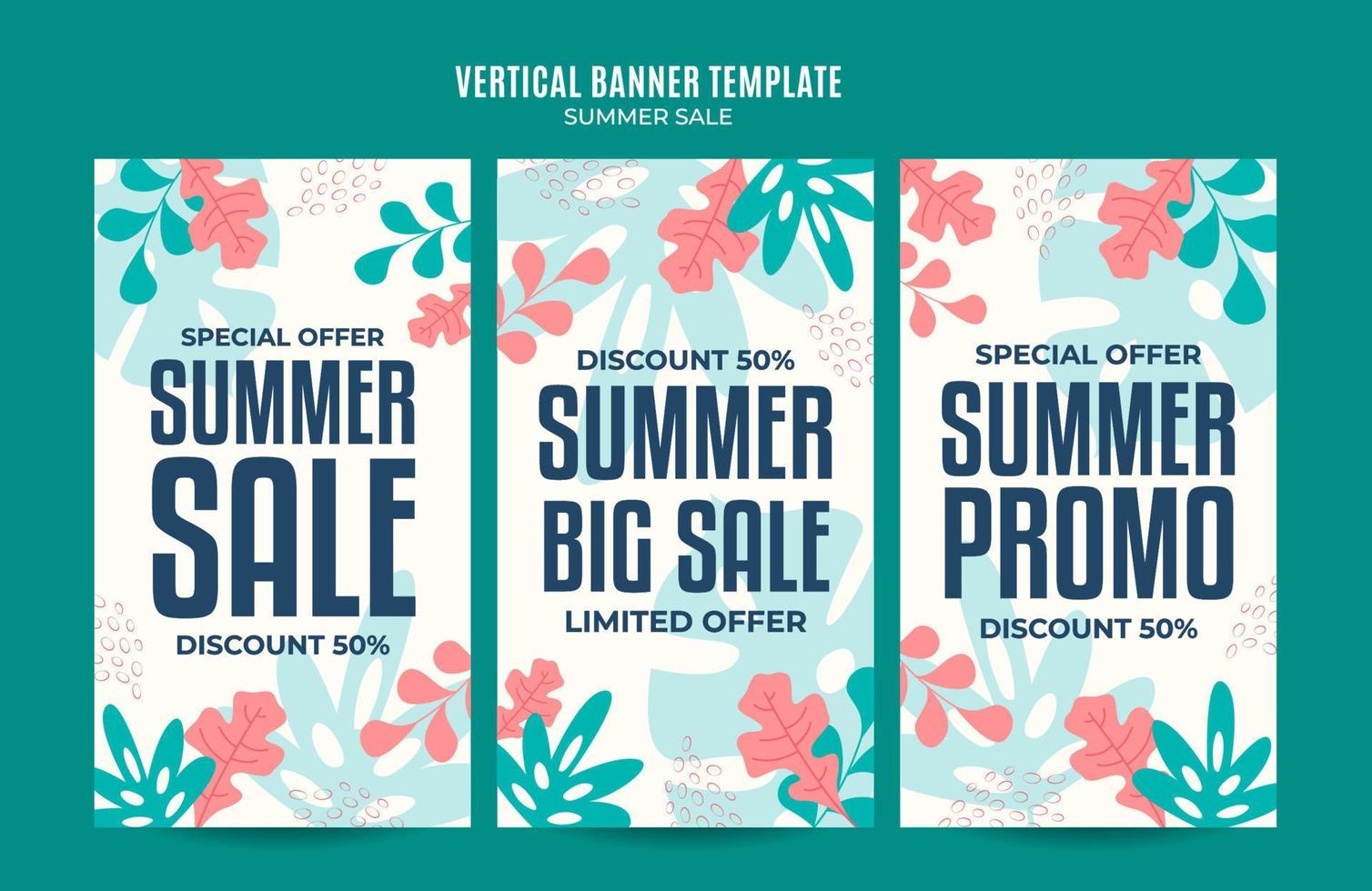 Happy Summer Sale Web Banner for Social Media Vertical Poster, banner, space area and background vector