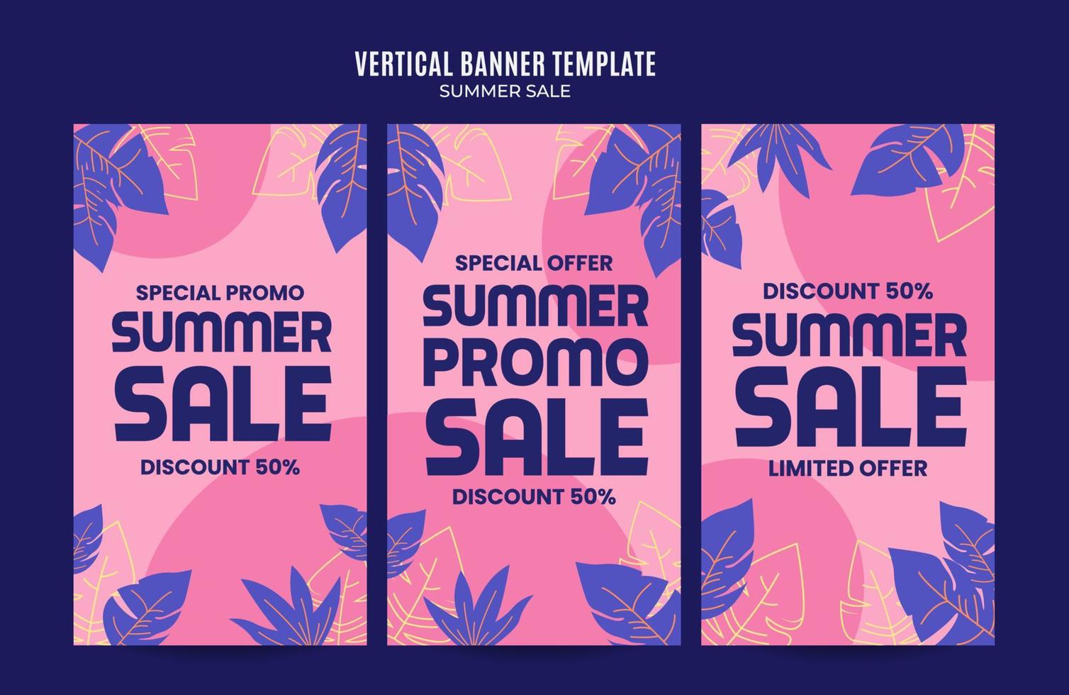 Happy Summer Sale Web Banner for Social Media Vertical Poster, banner, space area and background vector