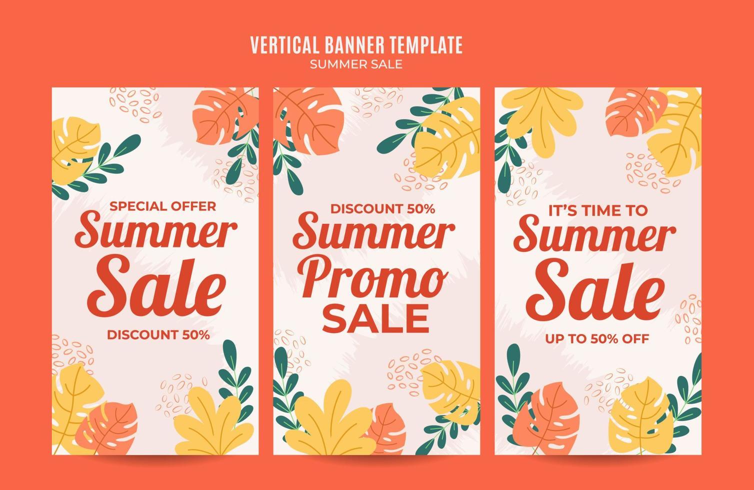 Happy Summer Sale Web Banner for Social Media Vertical Poster, banner, space area and background vector