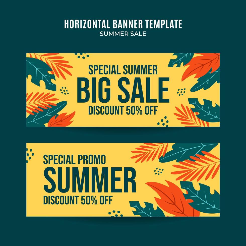 Happy Summer Sale Web Banner for Social Media Horizontal Poster, banner, space area and background vector