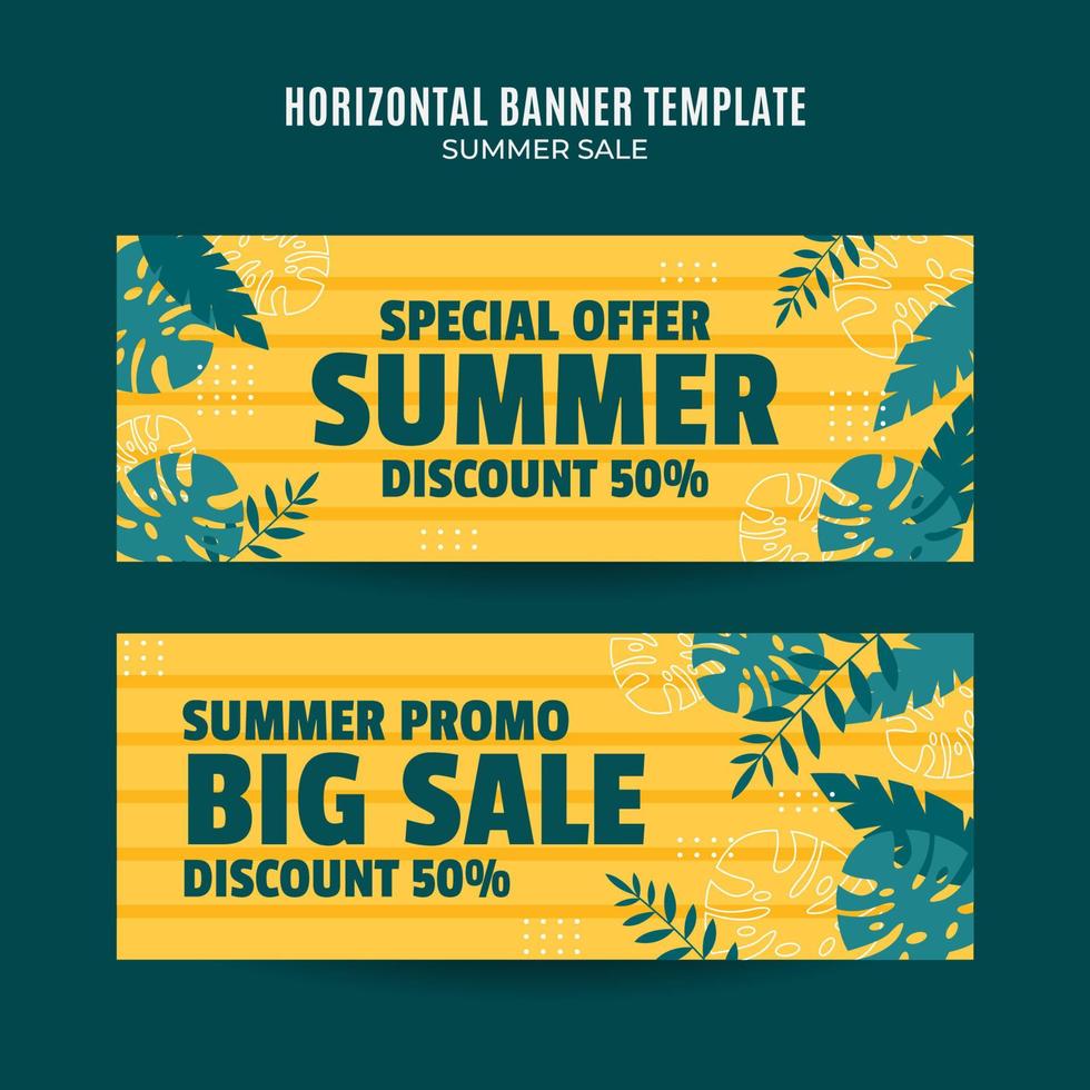 Happy Summer Sale Web Banner for Social Media Horizontal Poster, banner, space area and background vector