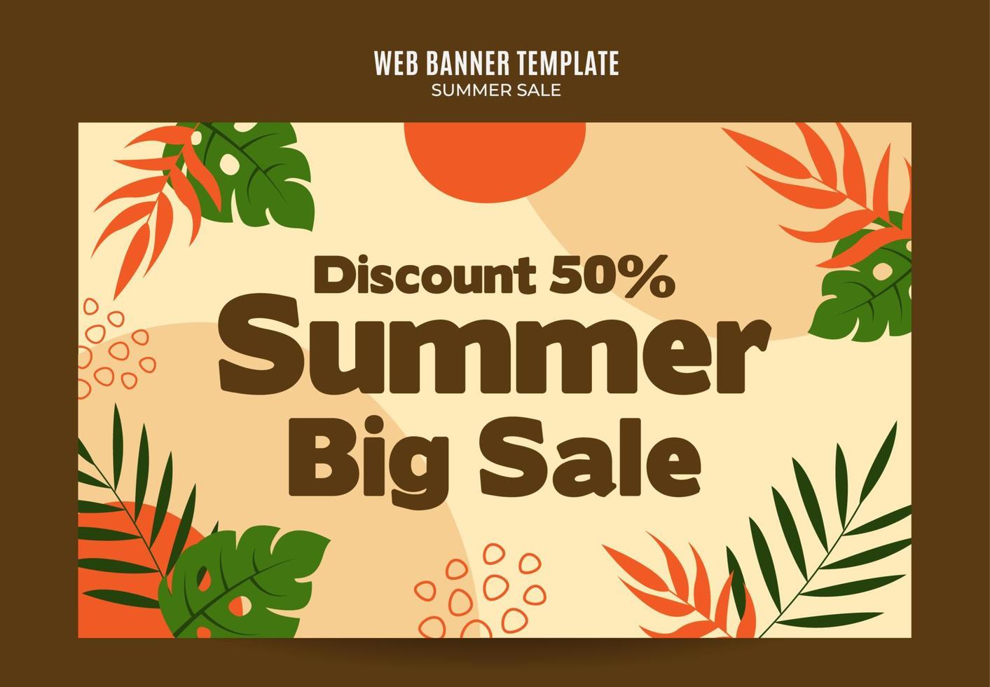 Happy Summer Sale Web Banner for Social Media Poster, banner, space area and background vector