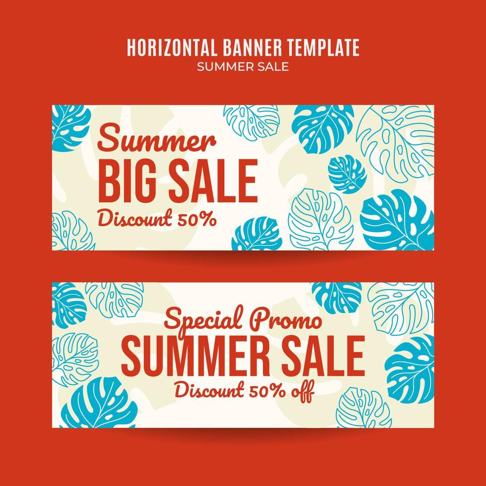 Happy Summer Sale Web Banner for Social Media Horizontal Poster, banner, space area and background vector