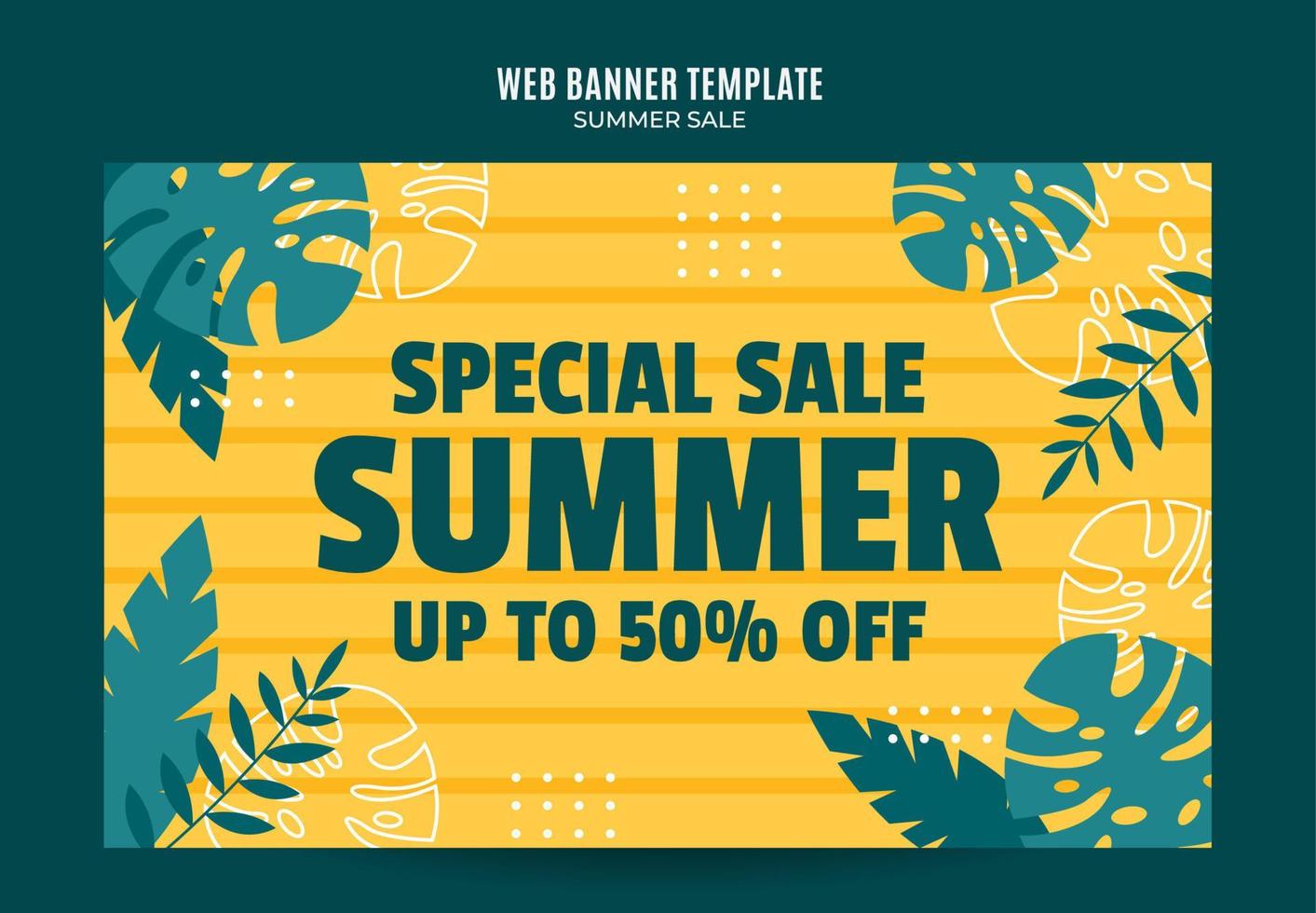 Happy Summer Sale Web Banner for Social Media Poster, banner, space area and background vector