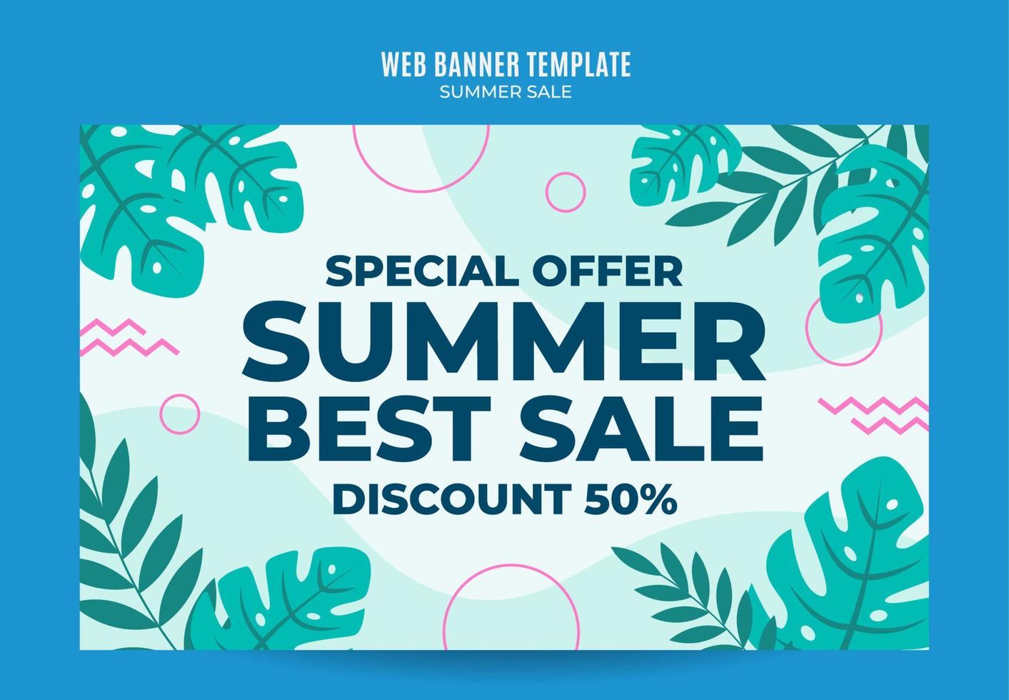 Happy Summer Sale Web Banner for Social Media Poster, banner, space area and background vector