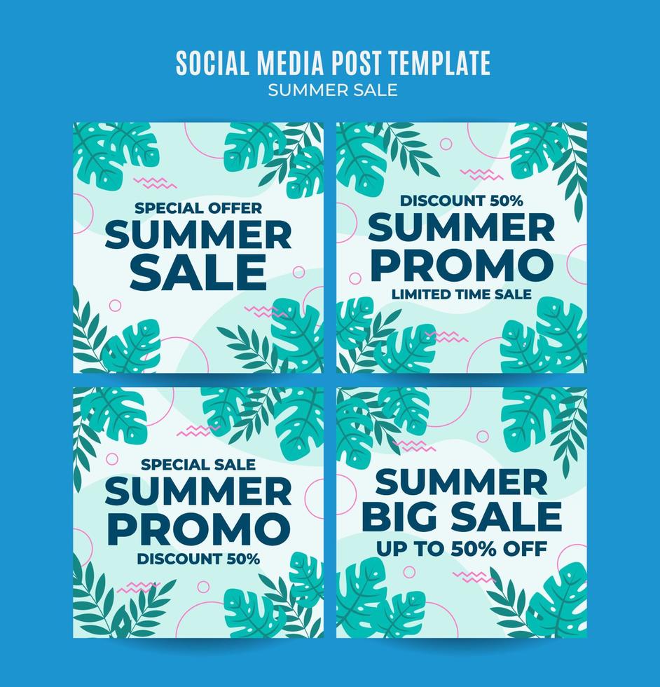 Happy Summer Sale Web Banner for Social Media Square Poster, banner, space area and background vector