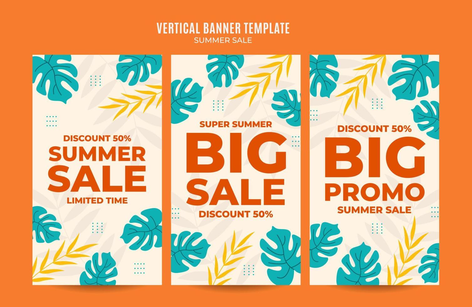 Happy Summer Sale Web Banner for Social Media Vertical Poster, banner, space area and background vector