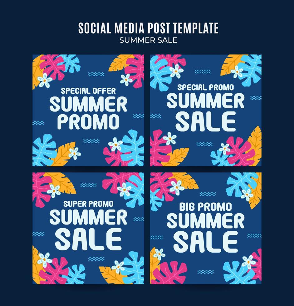 Happy Summer Sale Web Banner for Social Media Square Poster, banner, space area and background vector