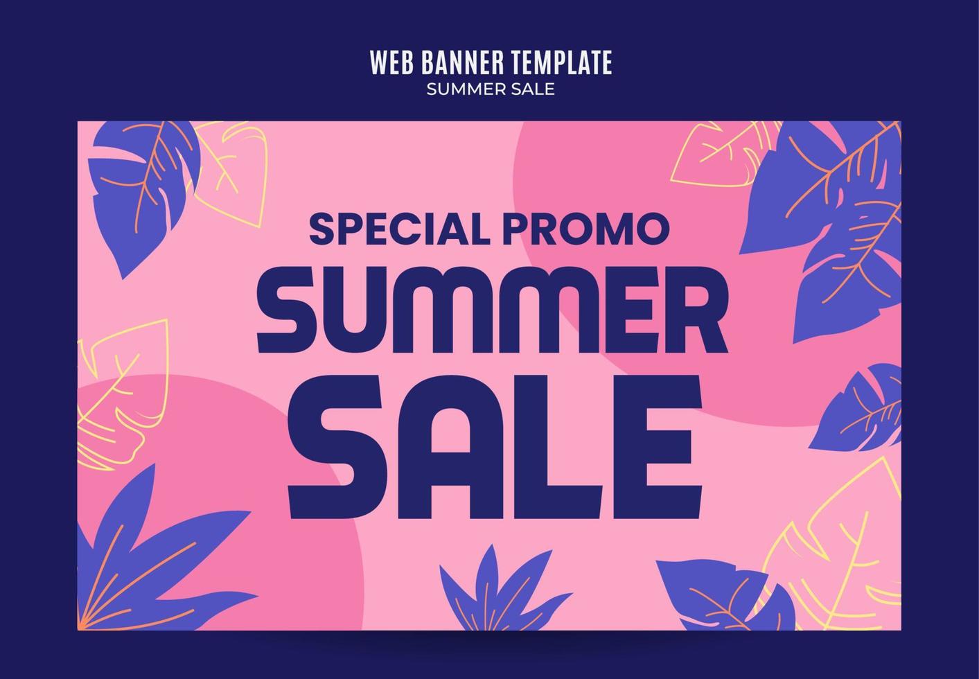 Happy Summer Sale Web Banner for Social Media Poster, banner, space area and background vector