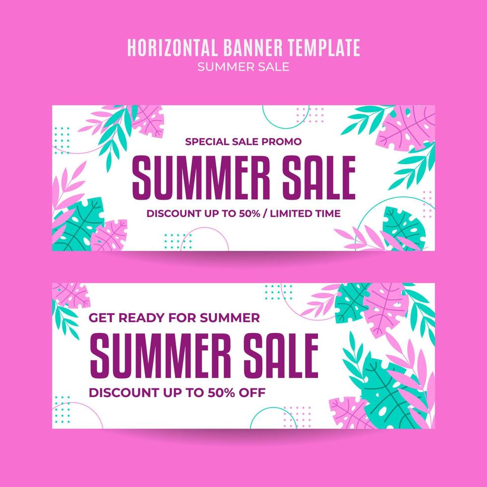 Happy Summer Sale Web Banner for Social Media Horizontal Poster, banner, space area and background vector