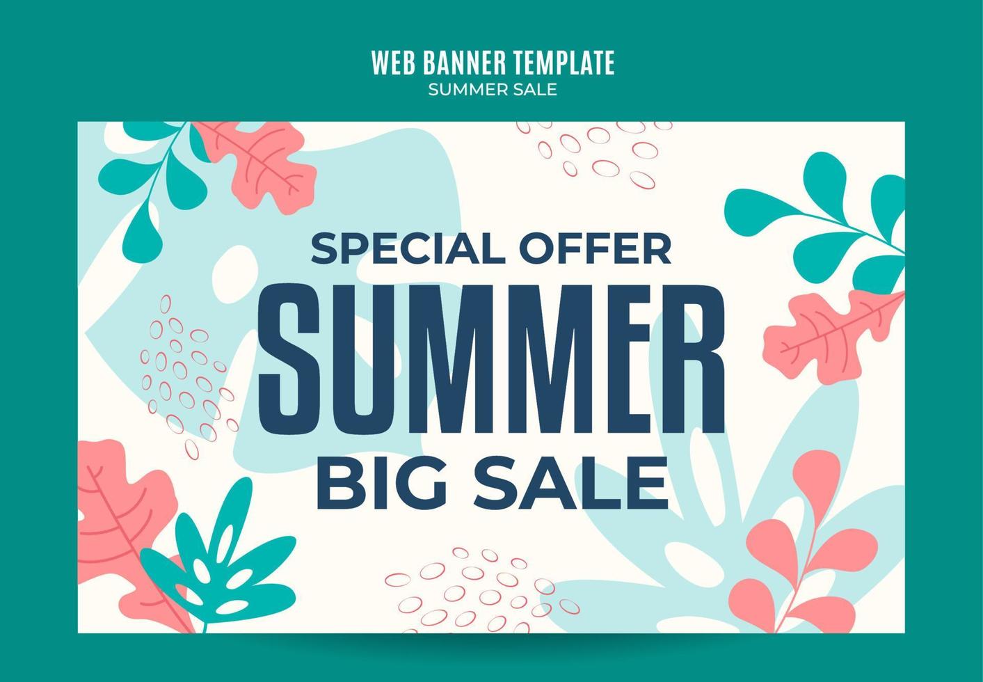 Happy Summer Sale Web Banner for Social Media Poster, banner, space area and background vector