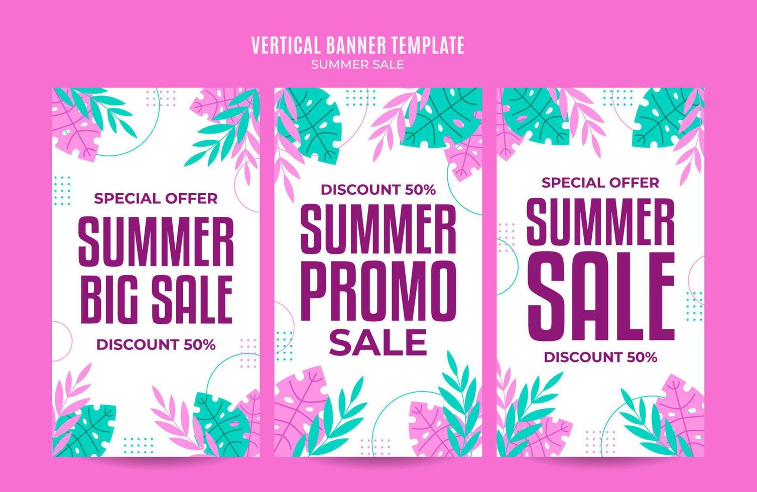 Happy Summer Sale Web Banner for Social Media Vertical Poster, banner, space area and background vector