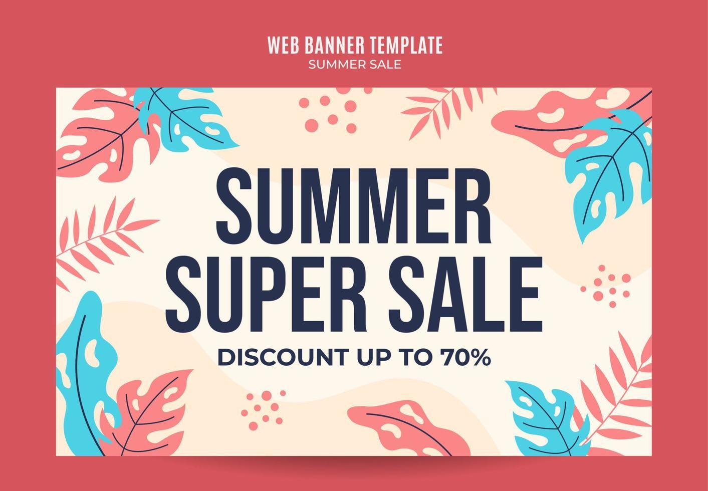 Happy Summer Sale Web Banner for Social Media Poster, banner, space area and background vector