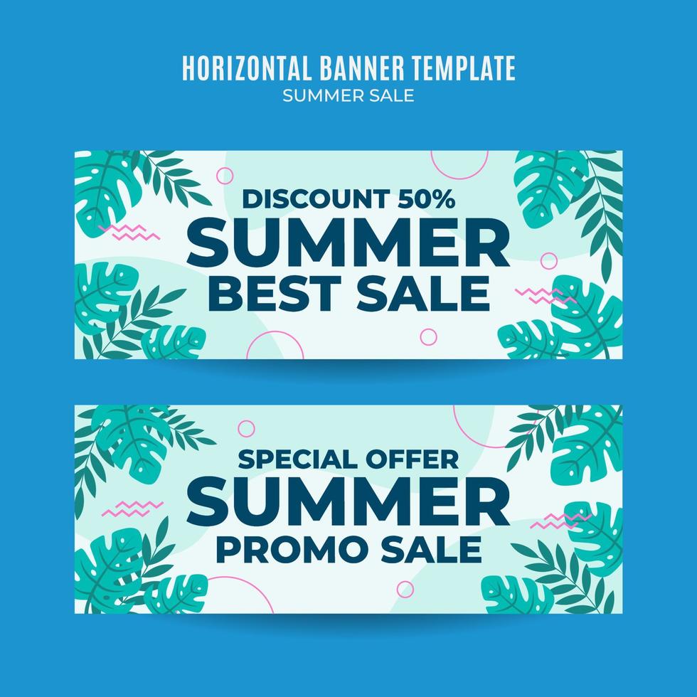 Happy Summer Sale Web Banner for Social Media Horizontal Poster, banner, space area and background vector