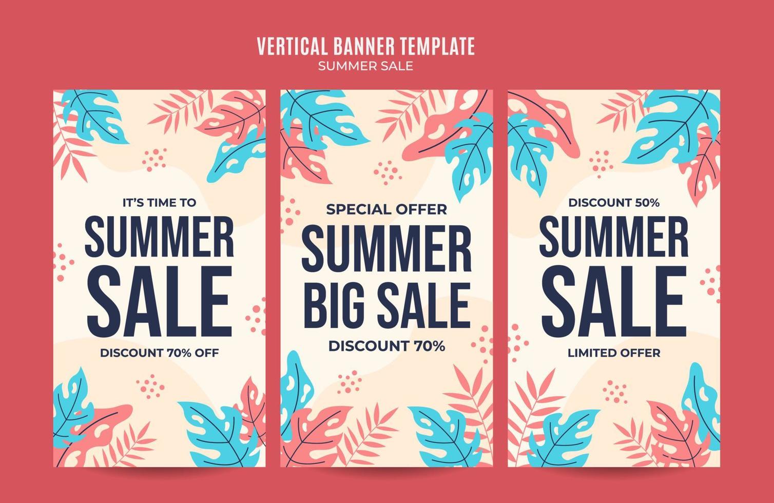 Happy Summer Sale Web Banner for Social Media Vertical Poster, banner, space area and background vector