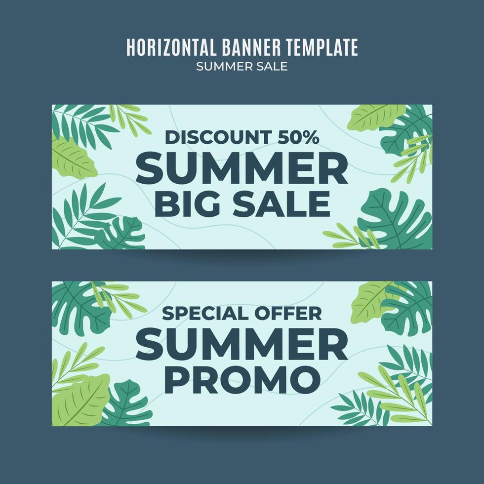 Happy Summer Sale Web Banner for Social Media Horizontal Poster, banner, space area and background vector