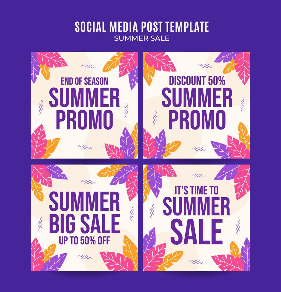 Happy Summer Sale Web Banner for Social Media Square Poster, banner, space area and background vector