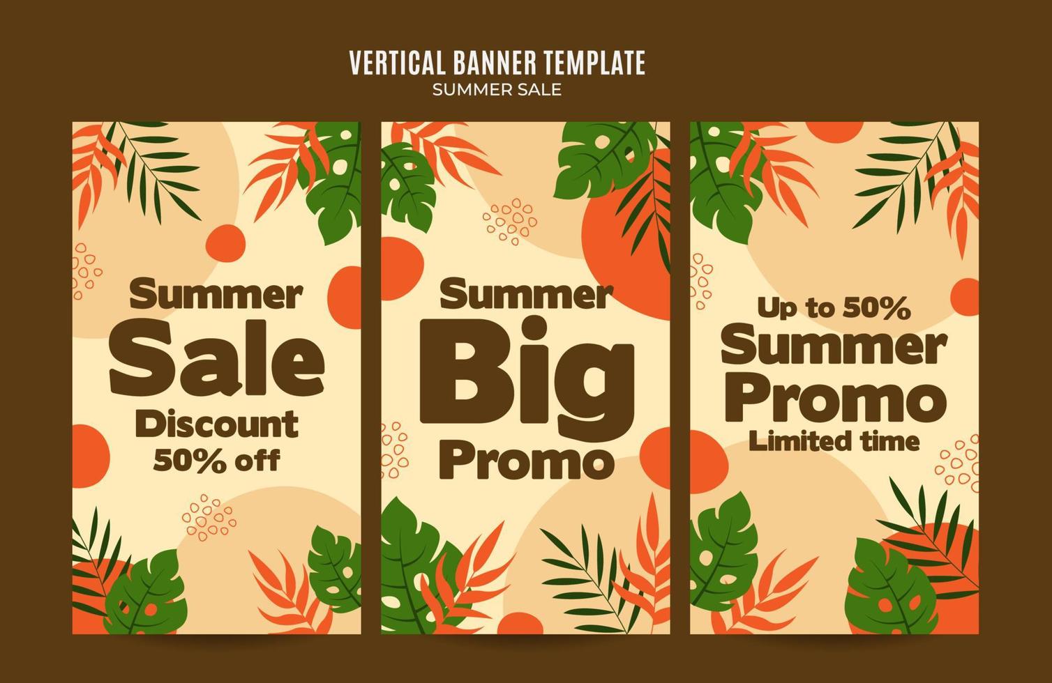 Happy Summer Sale Web Banner for Social Media Vertical Poster, banner, space area and background vector