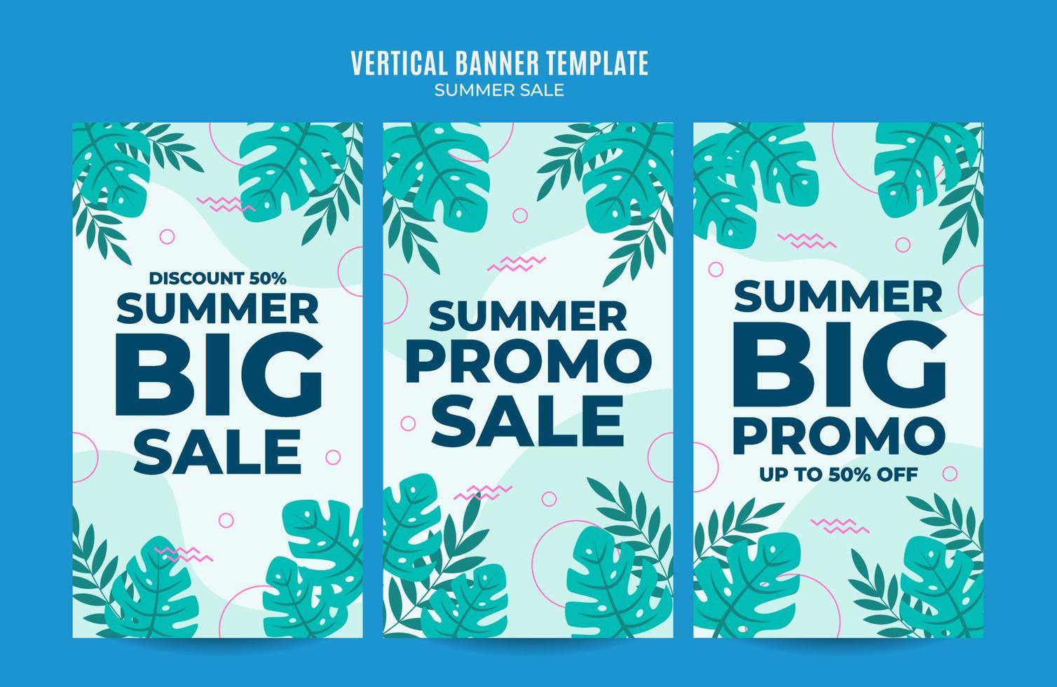 Happy Summer Sale Web Banner for Social Media Vertical Poster, banner, space area and background vector