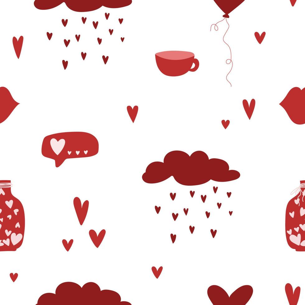 Valentine day seamless pattern. Romantic valentine's day party wrapping paper or fabric template. vector