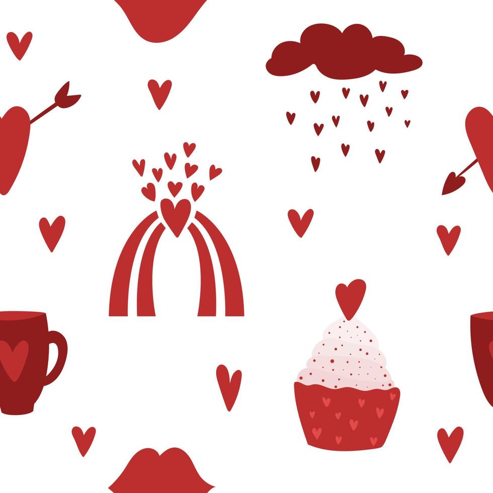 Valentine day seamless pattern. Romantic valentine's day party wrapping paper or fabric template. vector