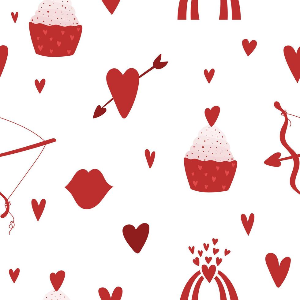 Valentine day seamless pattern. Romantic valentine's day party wrapping paper or fabric template. vector