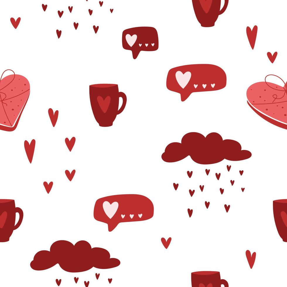 Valentine day seamless pattern. Romantic valentine's day party wrapping paper or fabric template. vector