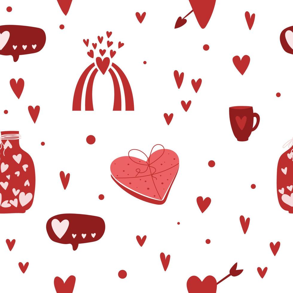 Valentine day seamless pattern. Romantic valentine's day party wrapping paper or fabric template. vector