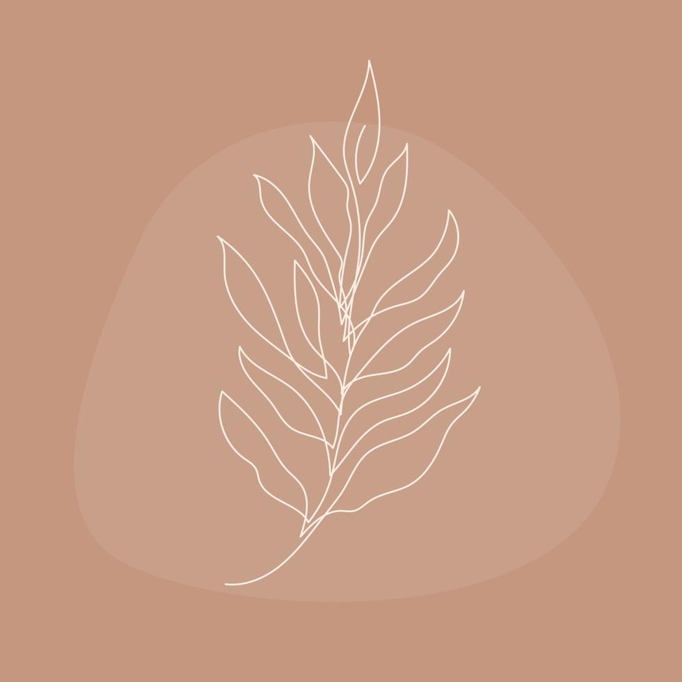 Plant line artwork  illustration. Contemporary lineart plant pattern for design for design modern card, invitation, poster, t-shirt print etc vector