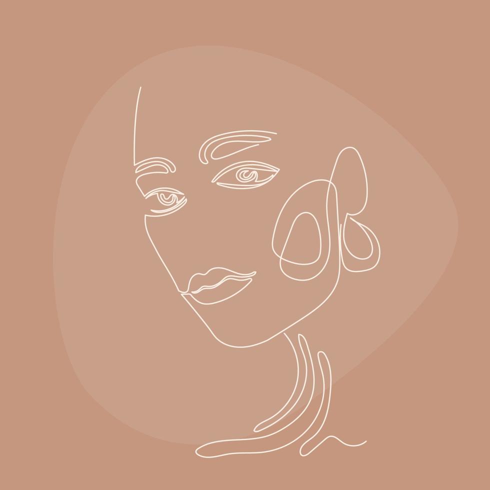 fondo de patrón de retrato de lineart de mujer. obras de arte ahogadas en línea para el afiche de la tienda de belleza, la tarjeta del centro de cosmetología, la pintura de camisetas, el volante de la fiesta de las niñas, etc. vector